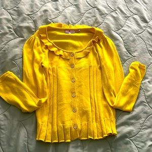 Juicy Couture women’s yellow cardigan size 12 100% cotton